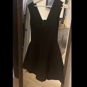 Black v-neck A-line dress. Best for events, banquets, business formal, dates,etc